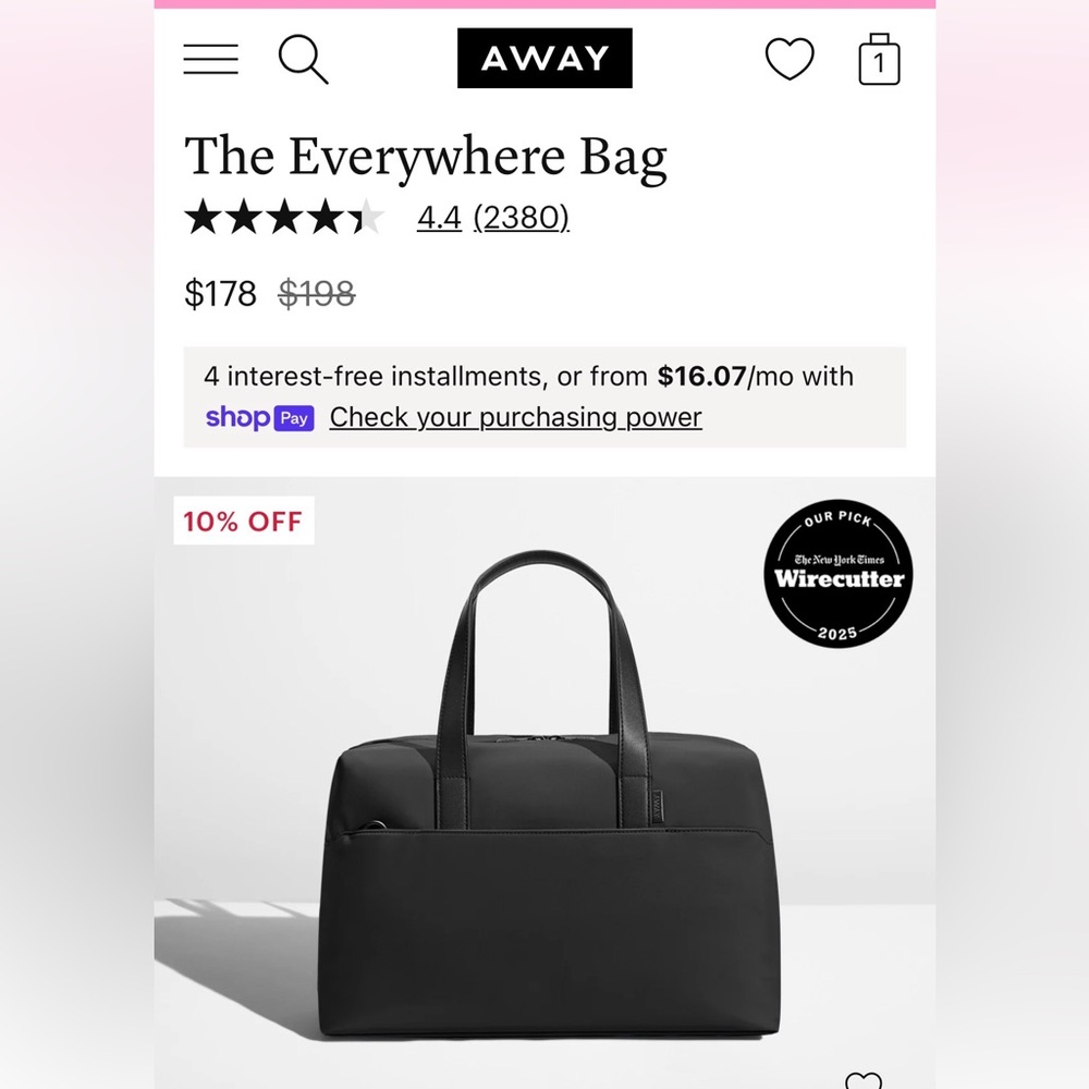 Away Everywhere Bag | Black